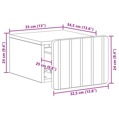 Wall-Mounted Bedside Cabinet with Drawer 2 pcs High Gloss White