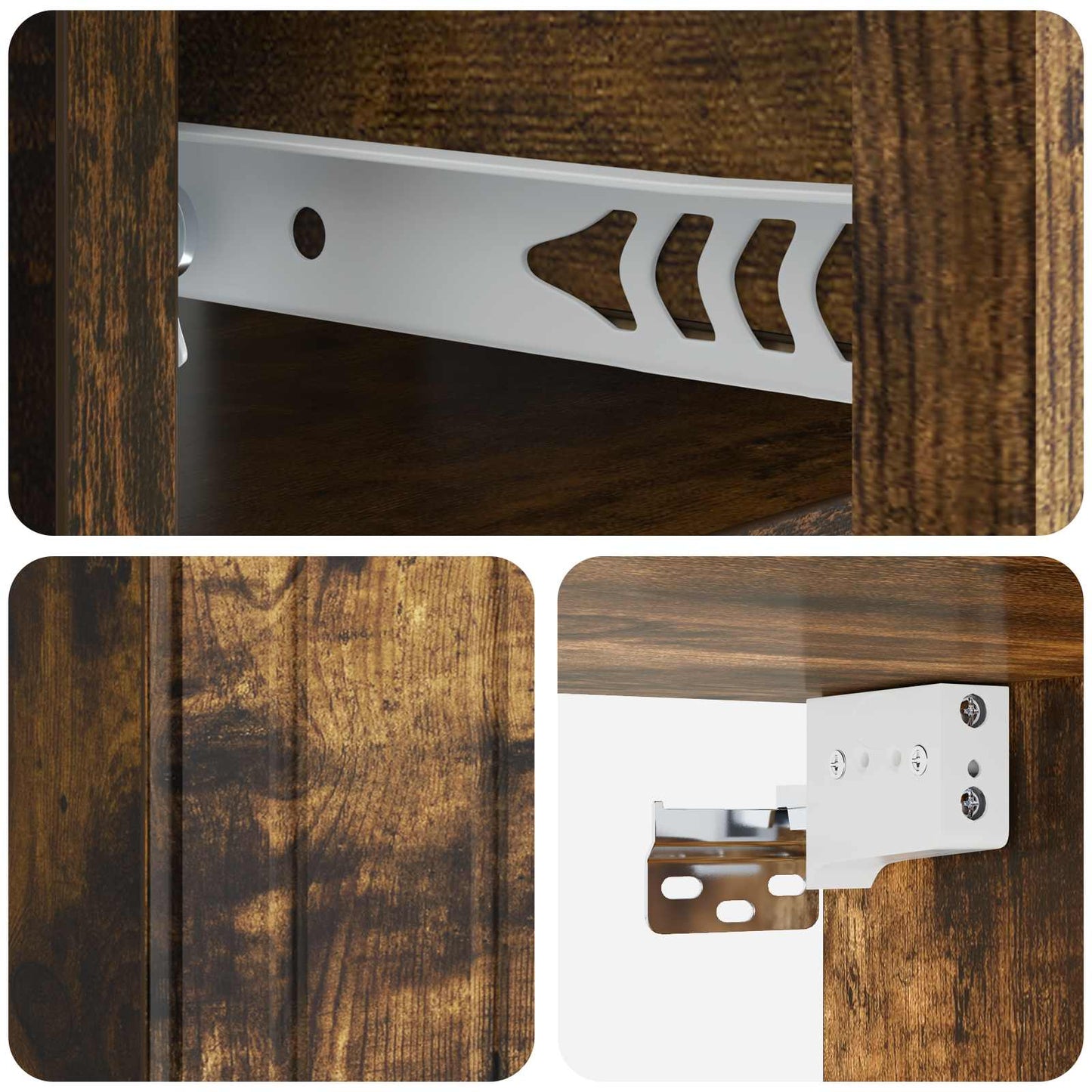 Wall-Mounted Bedside Cabinet 2 pcs Smoked Oak 33 x 34.5 x 24 cm
