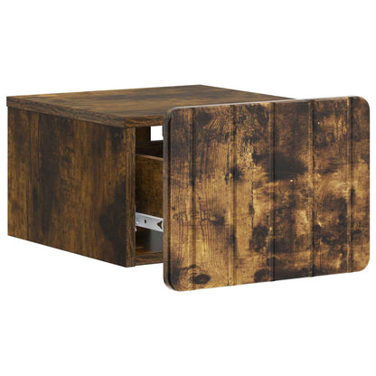 Wall-Mounted Bedside Cabinet 2 pcs Smoked Oak 33 x 34.5 x 24 cm