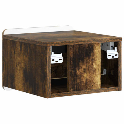 Wall-Mounted Bedside Cabinet 2 pcs Smoked Oak 33 x 34.5 x 24 cm