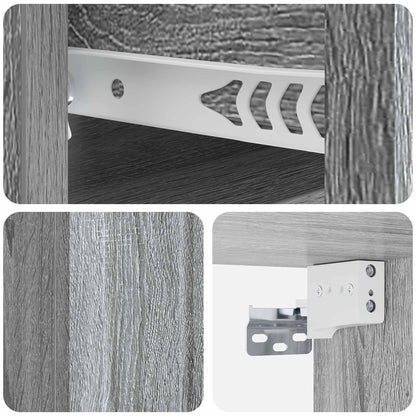 Wall-Mounted Bedside Cabinet 2 pcs Grey Sonoma Engineered Wood