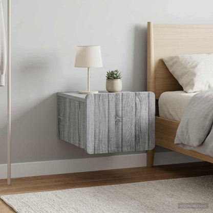 Wall-Mounted Bedside Cabinet 2 pcs Grey Sonoma