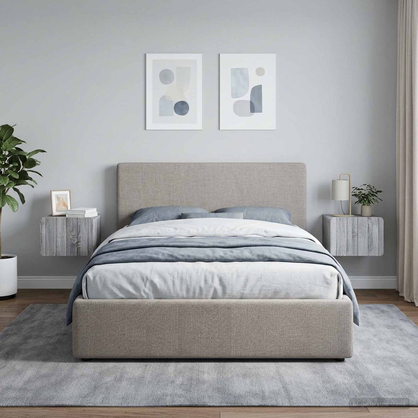 Wall-Mounted Bedside Cabinet 2 pcs Grey Sonoma