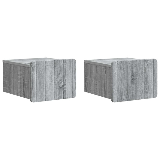 Wall-Mounted Bedside Cabinet 2 pcs Grey Sonoma Engineered Wood