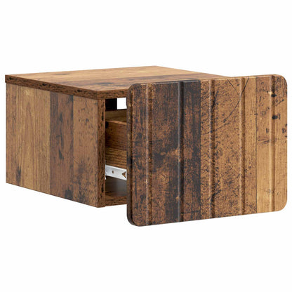 Wall-Mounted Bedside Cabinet 2 pcs Old Wood 33 x 34.5 x 24 cm
