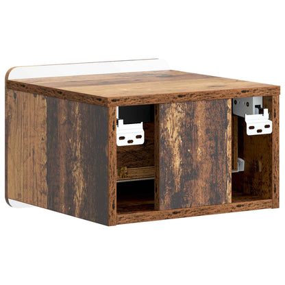 Wall-Mounted Bedside Cabinet 2 pcs Old Wood 33 x 34.5 x 24 cm