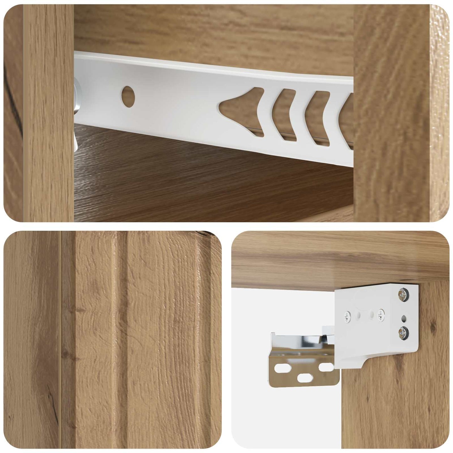 Wall-Mounted Bedside Cabinet 2 pcs Artisan Oak Engineered Wood