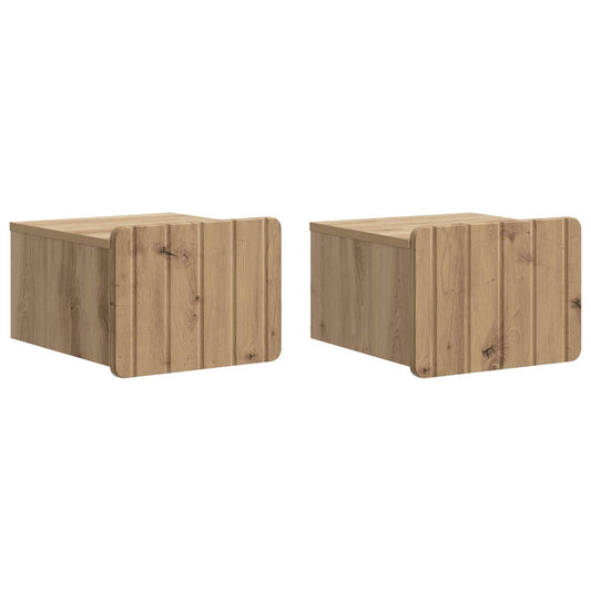 Wall-Mounted Bedside Cabinet 2 pcs Artisan Oak Engineered Wood
