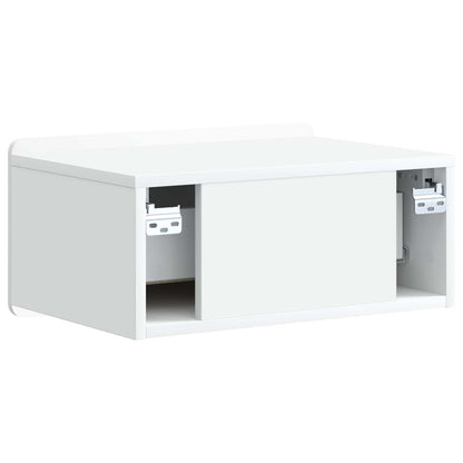Wall-Mounted Bedside Cabinet White 49 x 34.5 x 24 cm