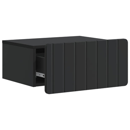 Wall-Mounted Bedside Cabinet Black 49 x 34.5 x 24 cm