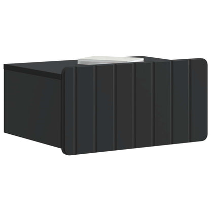 Wall-Mounted Bedside Cabinet Black 49 x 34.5 x 24 cm