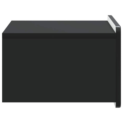 Wall-Mounted Bedside Cabinet Black 49 x 34.5 x 24 cm