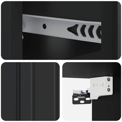 Wall-Mounted Bedside Cabinet 2 pcs Black 49 x 34.5 x 24 cm