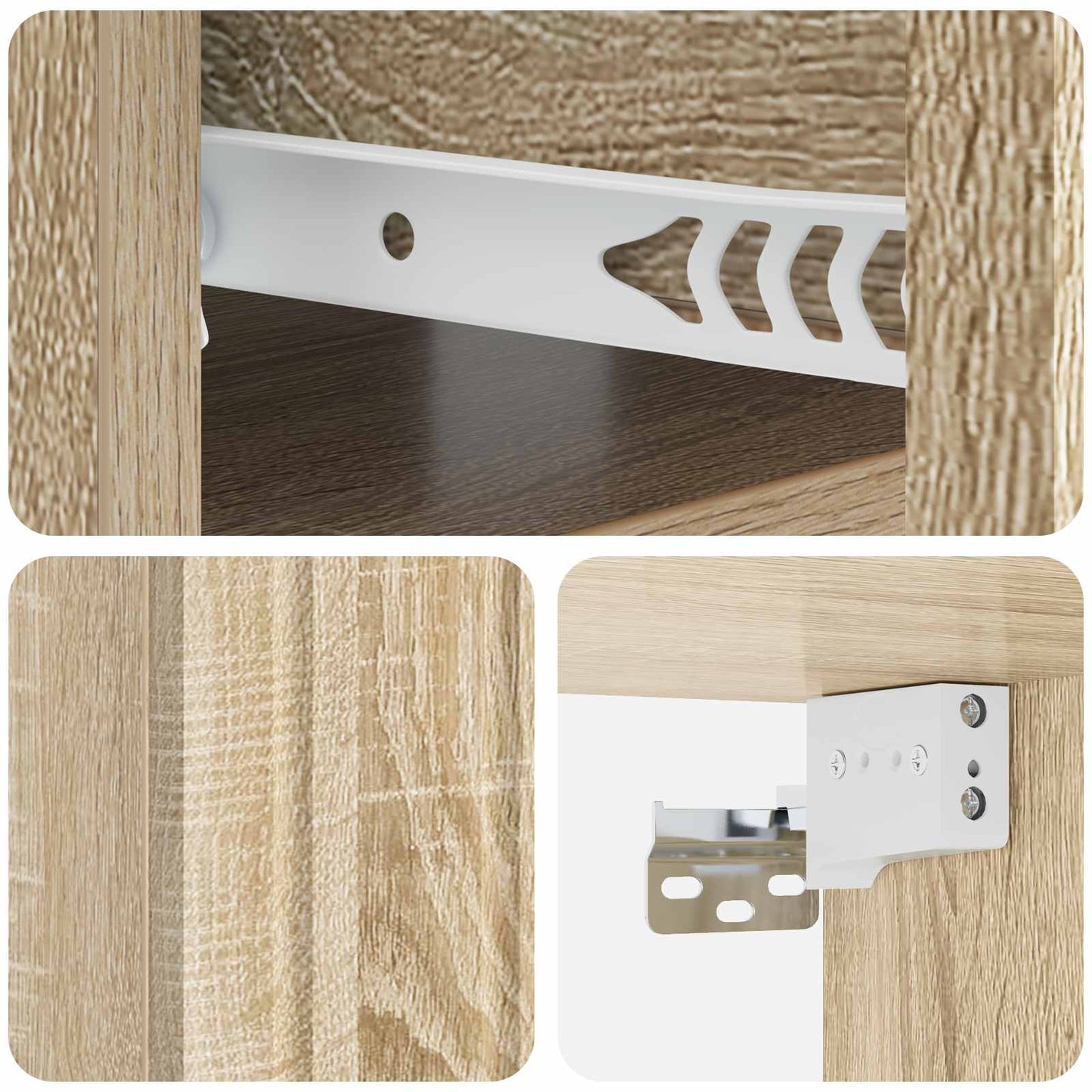 Wall-Mounted Bedside Cabinet 2 pcs Sonoma Oak 49 x 34.5 x 24 cm