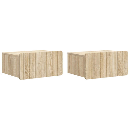 Wall-Mounted Bedside Cabinet 2 pcs Sonoma Oak 49 x 34.5 x 24 cm