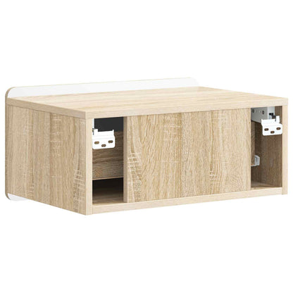 Wall-Mounted Bedside Cabinet 2 pcs Sonoma Oak 49 x 34.5 x 24 cm