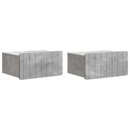 Wall-Mounted Bedside Cabinet with Drawer 2 pcs Concrete Grey