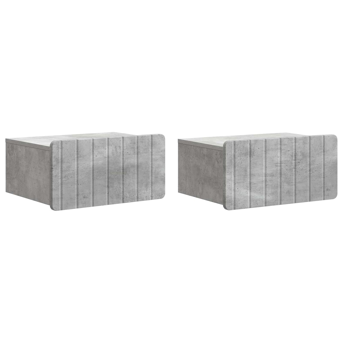 Wall-Mounted Bedside Cabinet 2 pcs Concrete Grey