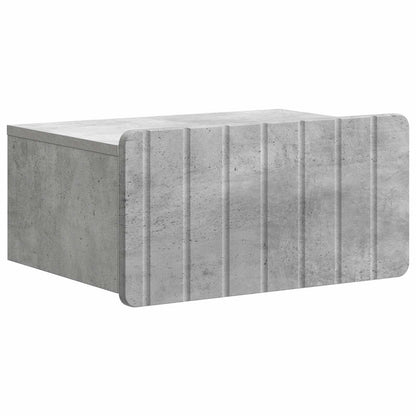 Wall-Mounted Bedside Cabinet with Drawer 2 pcs Concrete Grey