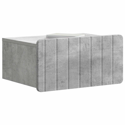 Wall-Mounted Bedside Cabinet with Drawer 2 pcs Concrete Grey