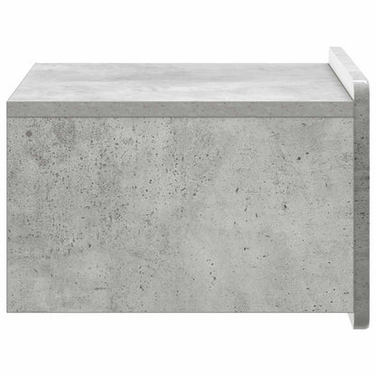 Wall-Mounted Bedside Cabinet with Drawer 2 pcs Concrete Grey