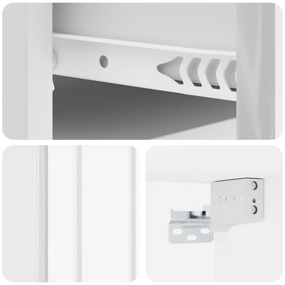 Wall-Mounted Bedside Cabinet High Gloss White 49 x 34.5 x 24 cm