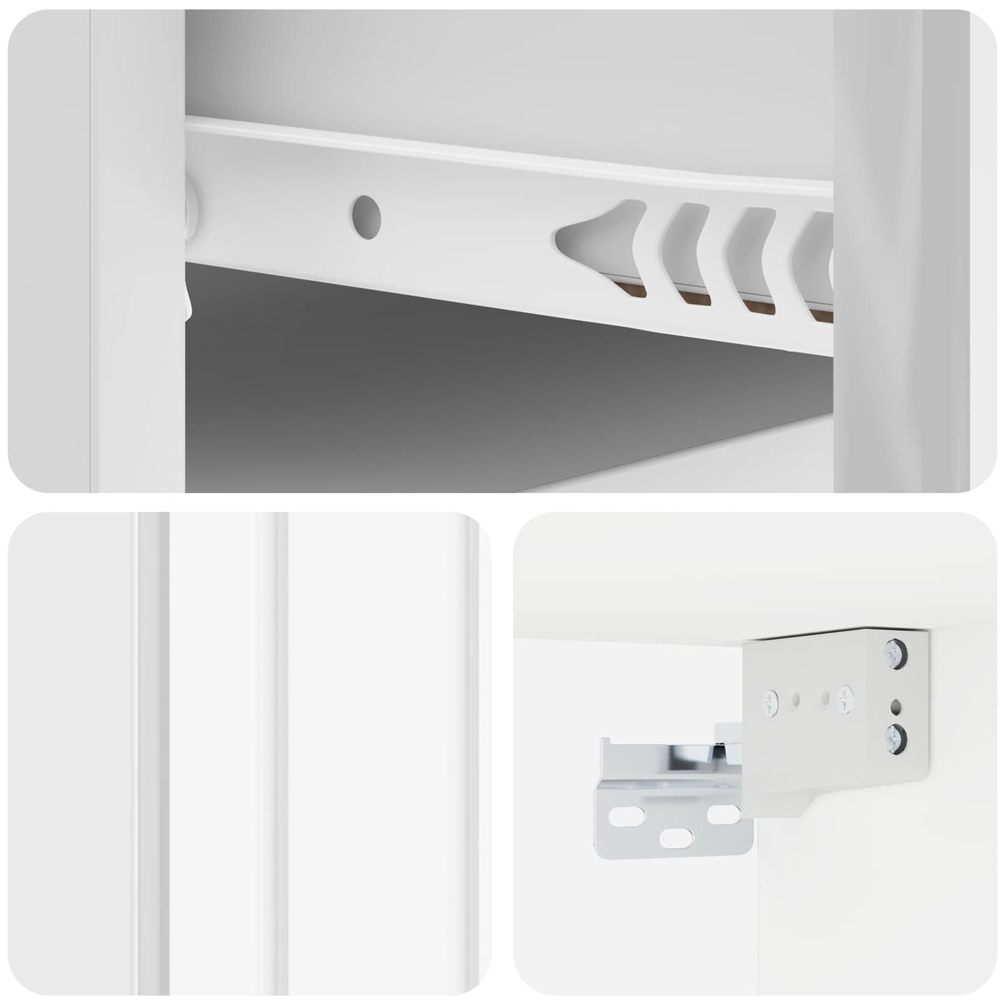 Wall-Mounted Bedside Cabinet with Drawer 2 pcs High Gloss White