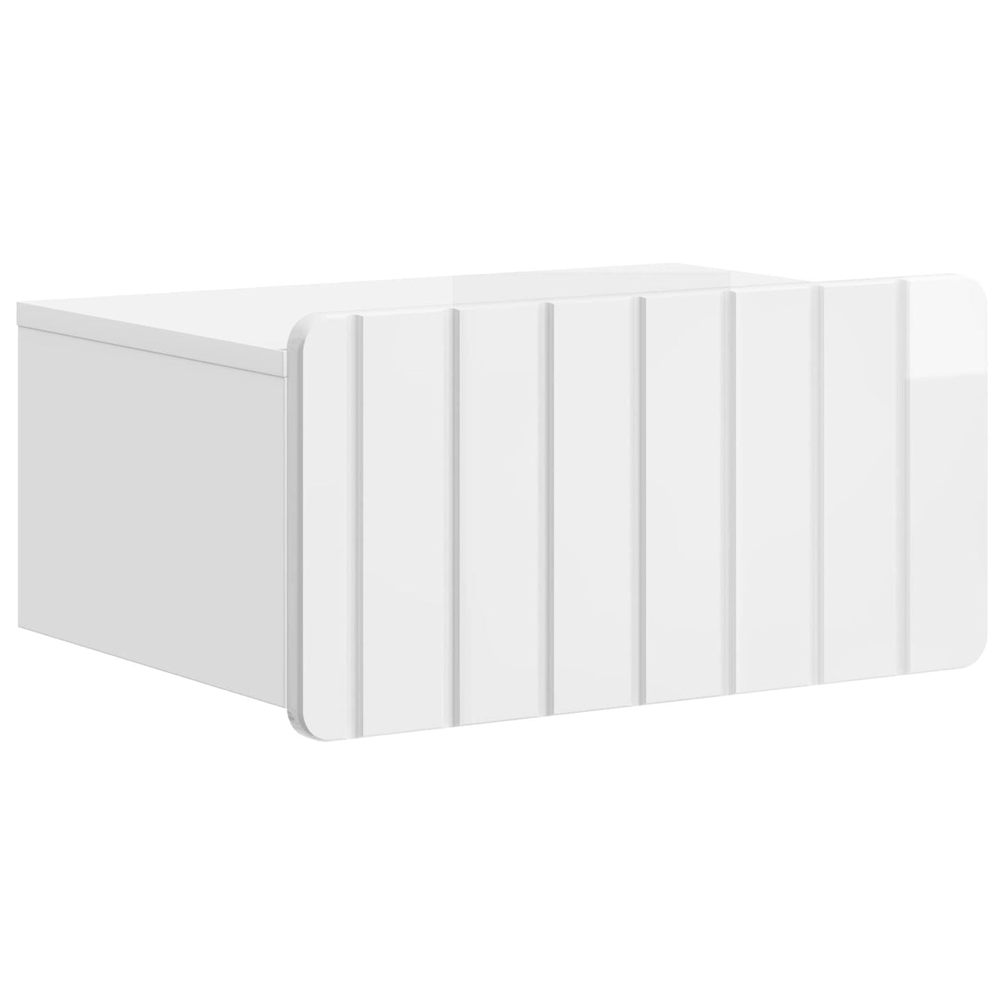 Wall-Mounted Bedside Cabinet with Drawer 2 pcs High Gloss White