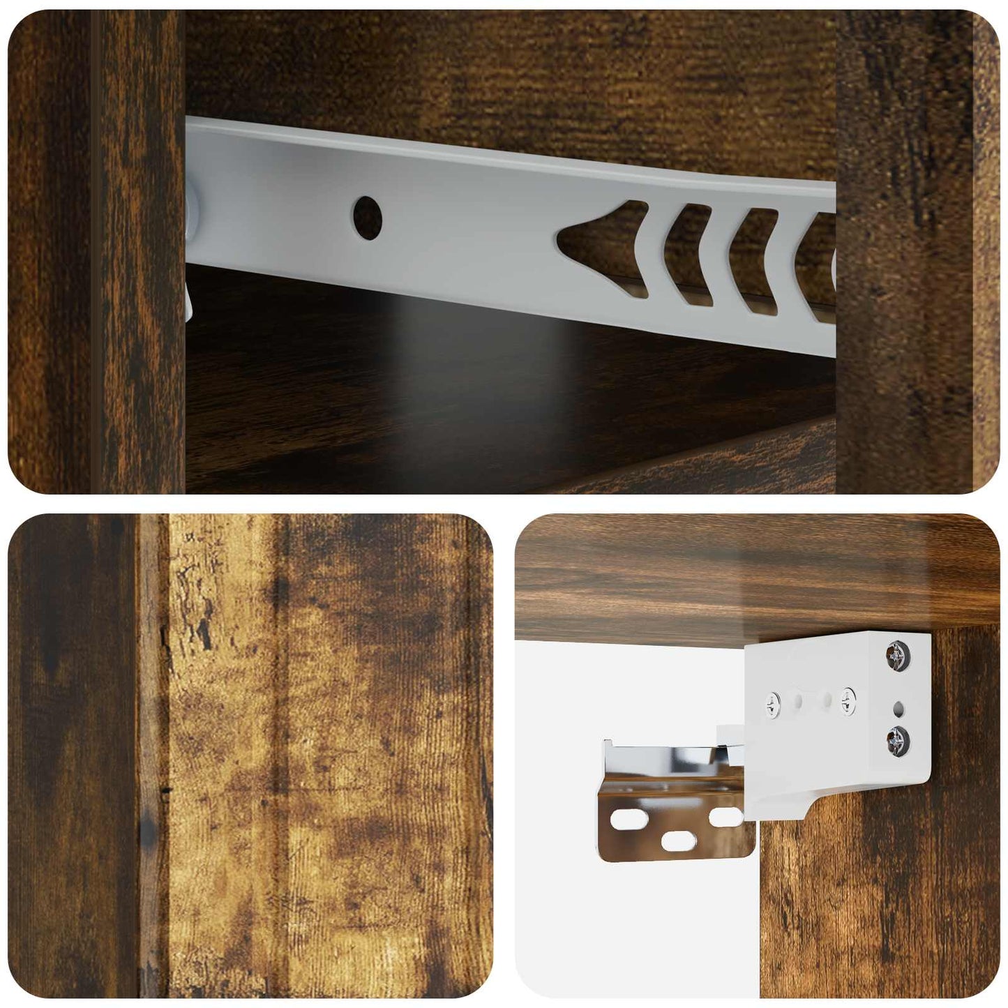Wall-Mounted Bedside Cabinet Smoked Oak 49 x 34.5 x 24 cm