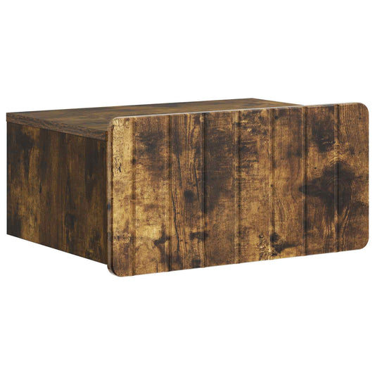 Wall-Mounted Bedside Cabinet Smoked Oak 49 x 34.5 x 24 cm