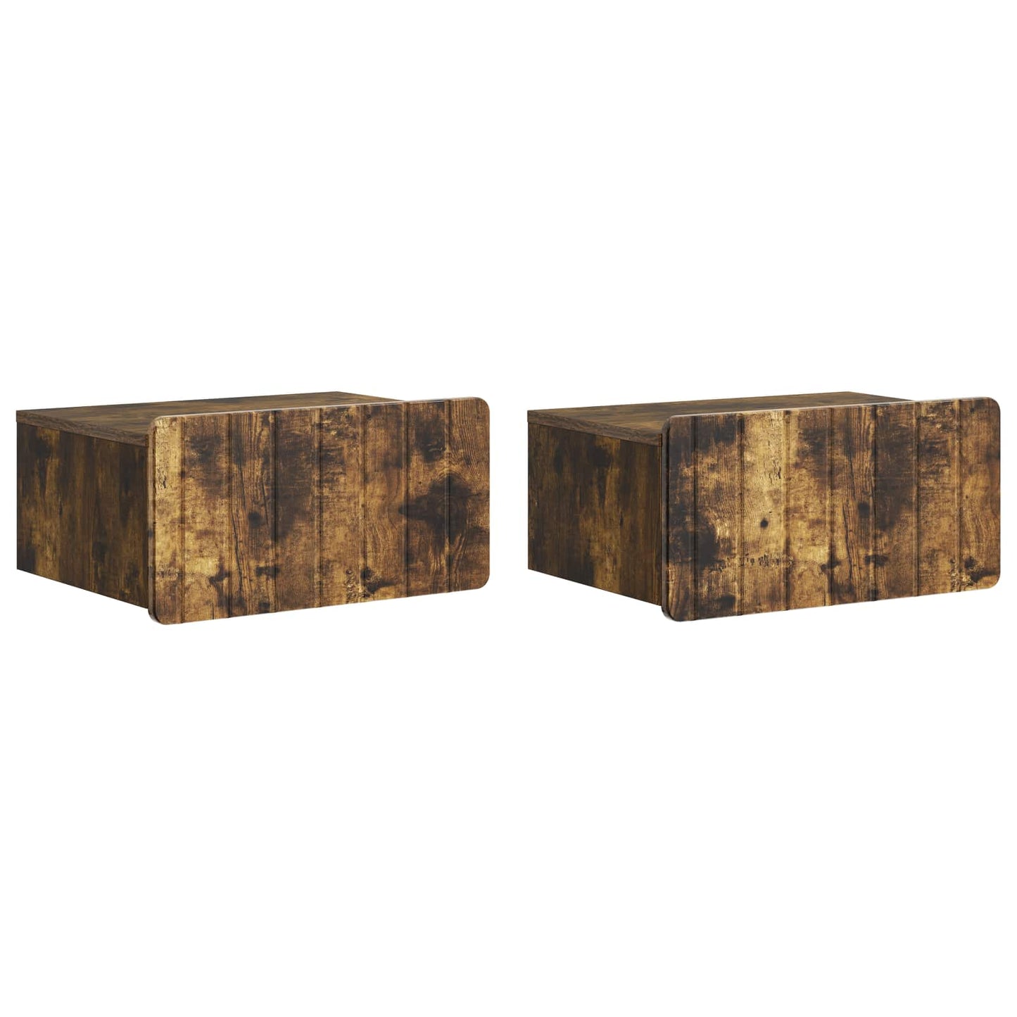Wall-Mounted Bedside Cabinet 2 pcs Smoked Oak 49 x 34.5 x 24 cm