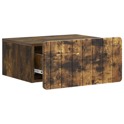 Wall-Mounted Bedside Cabinet 2 pcs Smoked Oak 49 x 34.5 x 24 cm