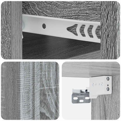 Wall-Mounted Bedside Cabinet 2 pcs Grey Sonoma