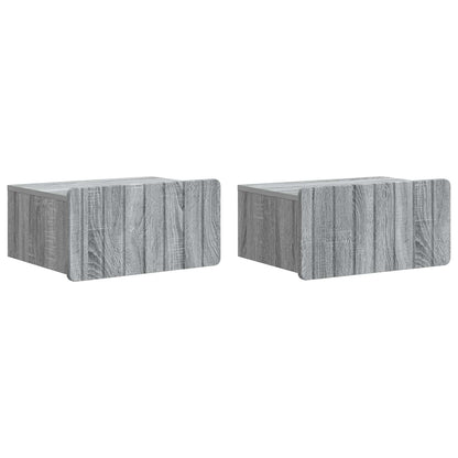 Wall-Mounted Bedside Cabinet 2 pcs Grey Sonoma Engineered Wood