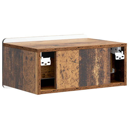 Wall-Mounted Bedside Cabinet Old Wood 49 x 34.5 x 24 cm
