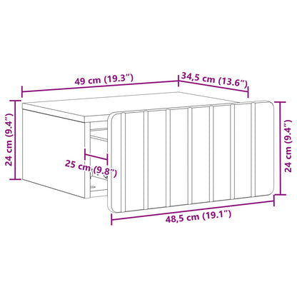 Wall-Mounted Bedside Cabinet 2 pcs Old Wood 49 x 34.5 x 24 cm