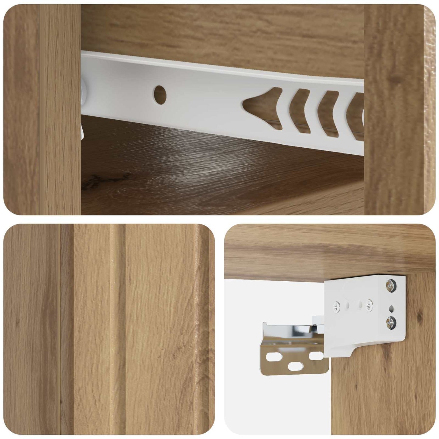 Wall-Mounted Bedside Cabinet 2 pcs Artisan Oak Engineered Wood