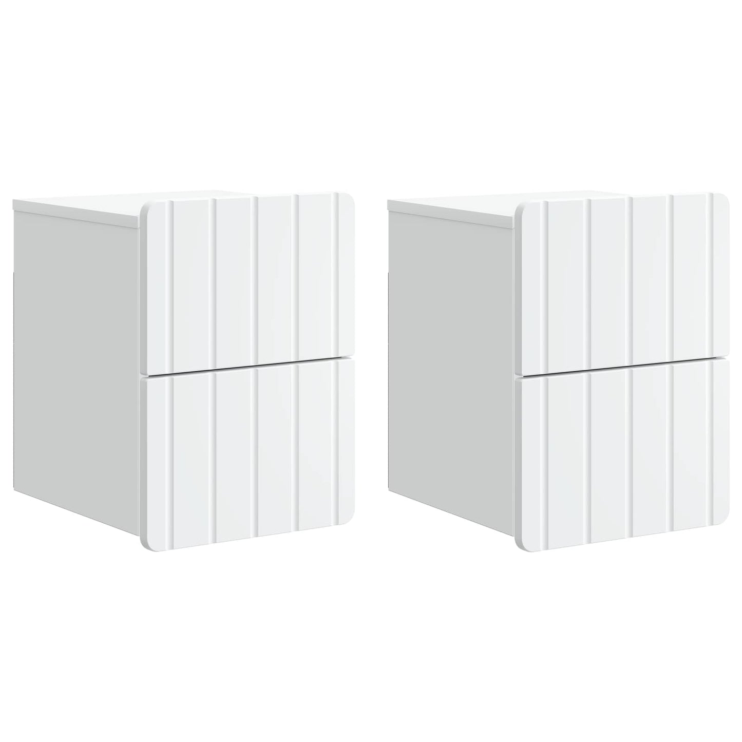 Wall-Mounted Bedside Cabinet 2 pcs White 33 x 34.5 x 43 cm