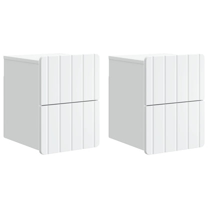 Wall-Mounted Bedside Cabinet 2 pcs White 33 x 34.5 x 43 cm