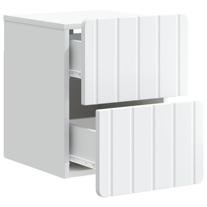 Wall-Mounted Bedside Cabinet 2 pcs White 33 x 34.5 x 43 cm