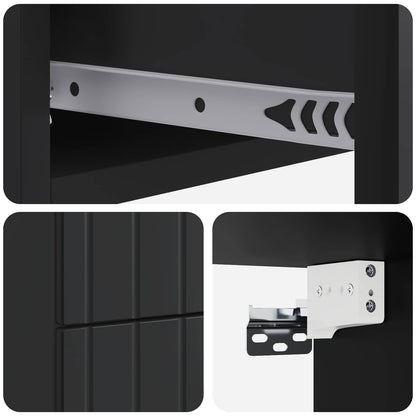 Wall-Mounted Bedside Cabinet Black 33 x 34.5 x 43 cm