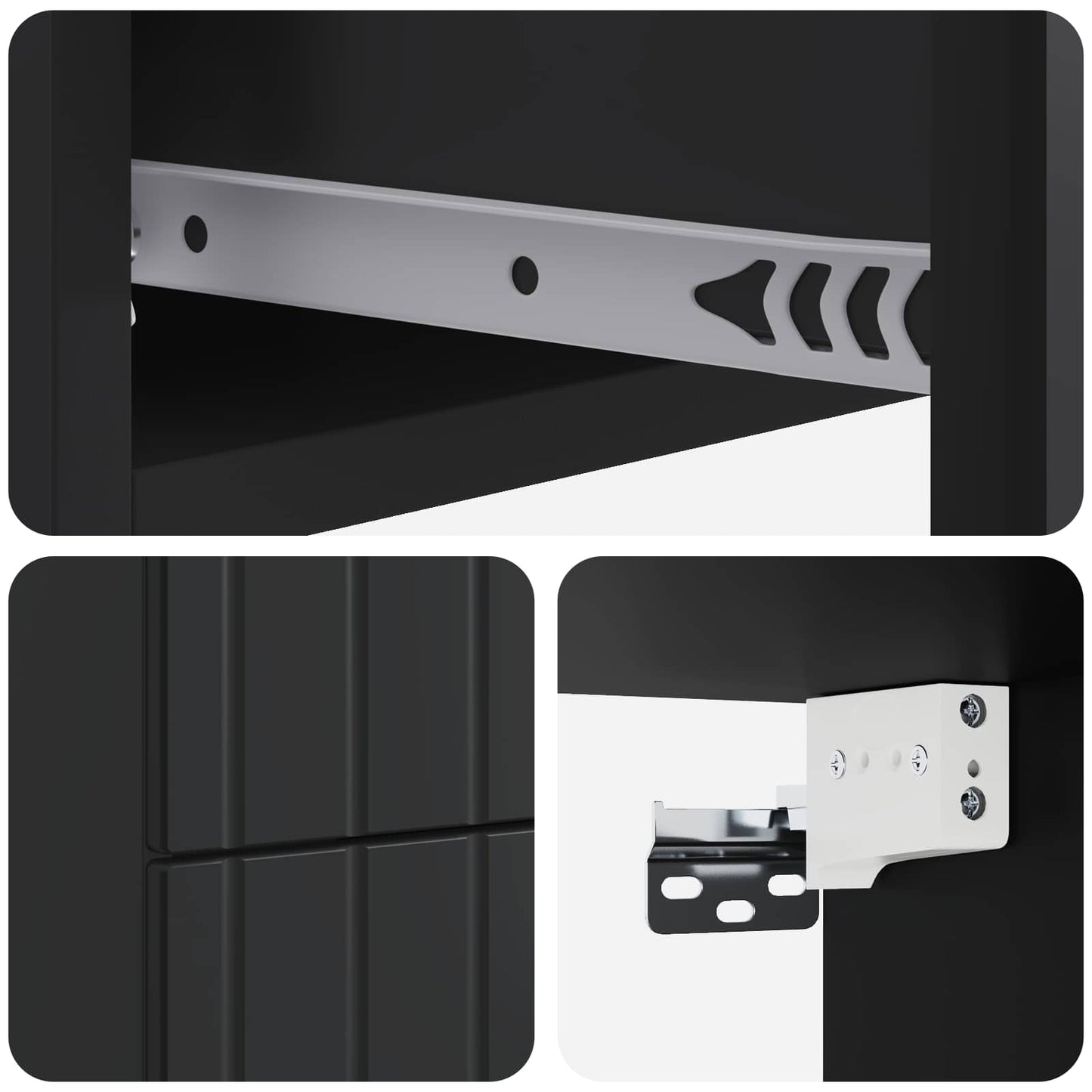 Wall-Mounted Bedside Cabinet 2 pcs Black 33 x 34.5 x 43 cm