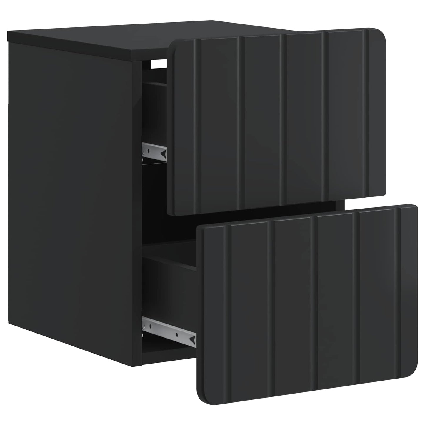 Wall-Mounted Bedside Cabinet 2 pcs Black 33 x 34.5 x 43 cm