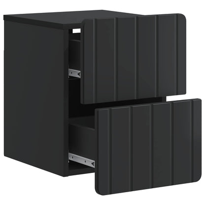 Wall-Mounted Bedside Cabinet 2 pcs Black 33 x 34.5 x 43 cm