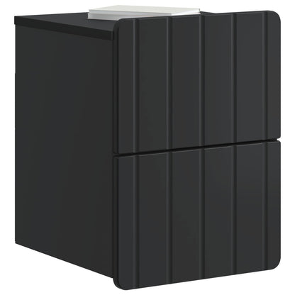 Wall-Mounted Bedside Cabinet 2 pcs Black 33 x 34.5 x 43 cm