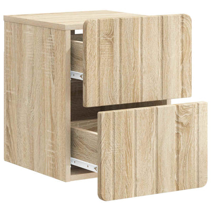 Wall-Mounted Bedside Cabinet 2 pcs Sonoma Oak 33 x 34.5 x 43 cm