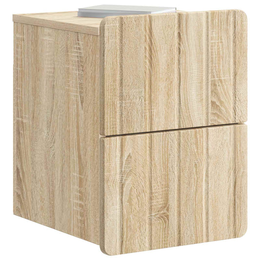Wall-Mounted Bedside Cabinet 2 pcs Sonoma Oak 33 x 34.5 x 43 cm
