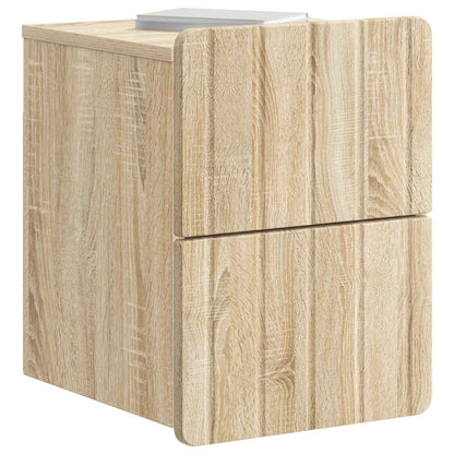 Wall-Mounted Bedside Cabinet 2 pcs Sonoma Oak 33 x 34.5 x 43 cm