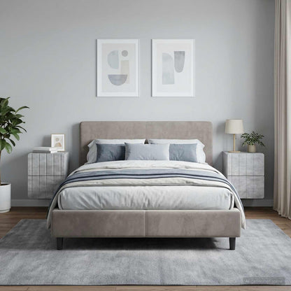 Wall-Mounted Bedside Cabinet 2 pcs Concrete Grey