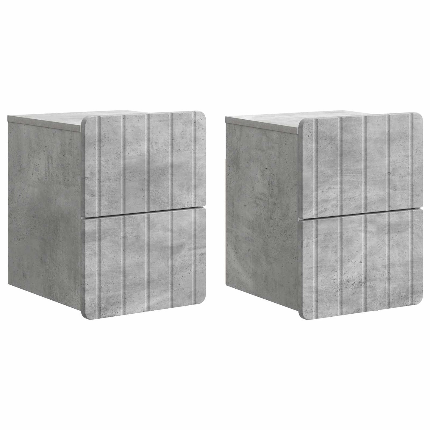 Wall-Mounted Bedside Cabinet with Drawer 2 pcs Concrete Grey